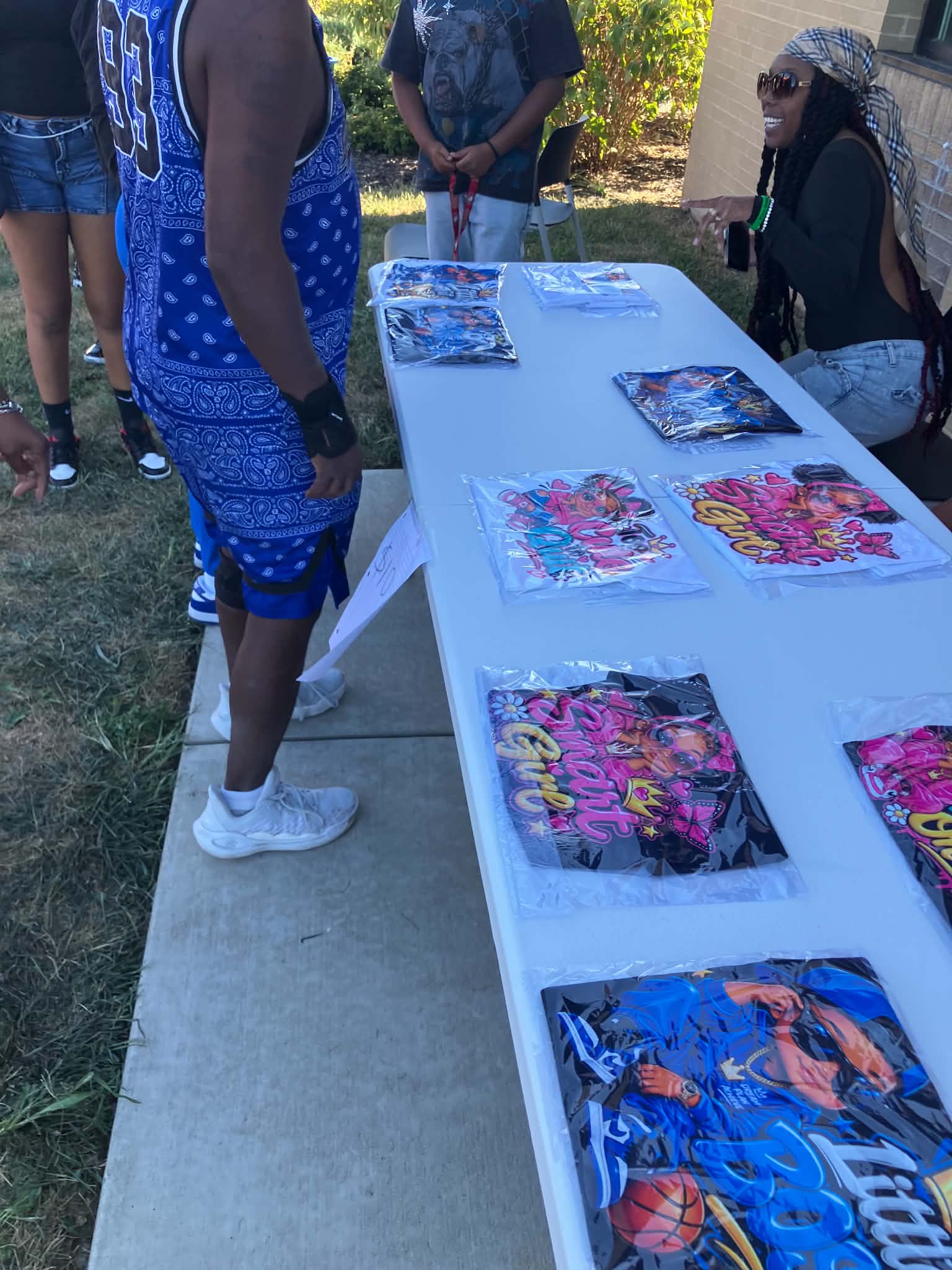 Community members at a summit activity table